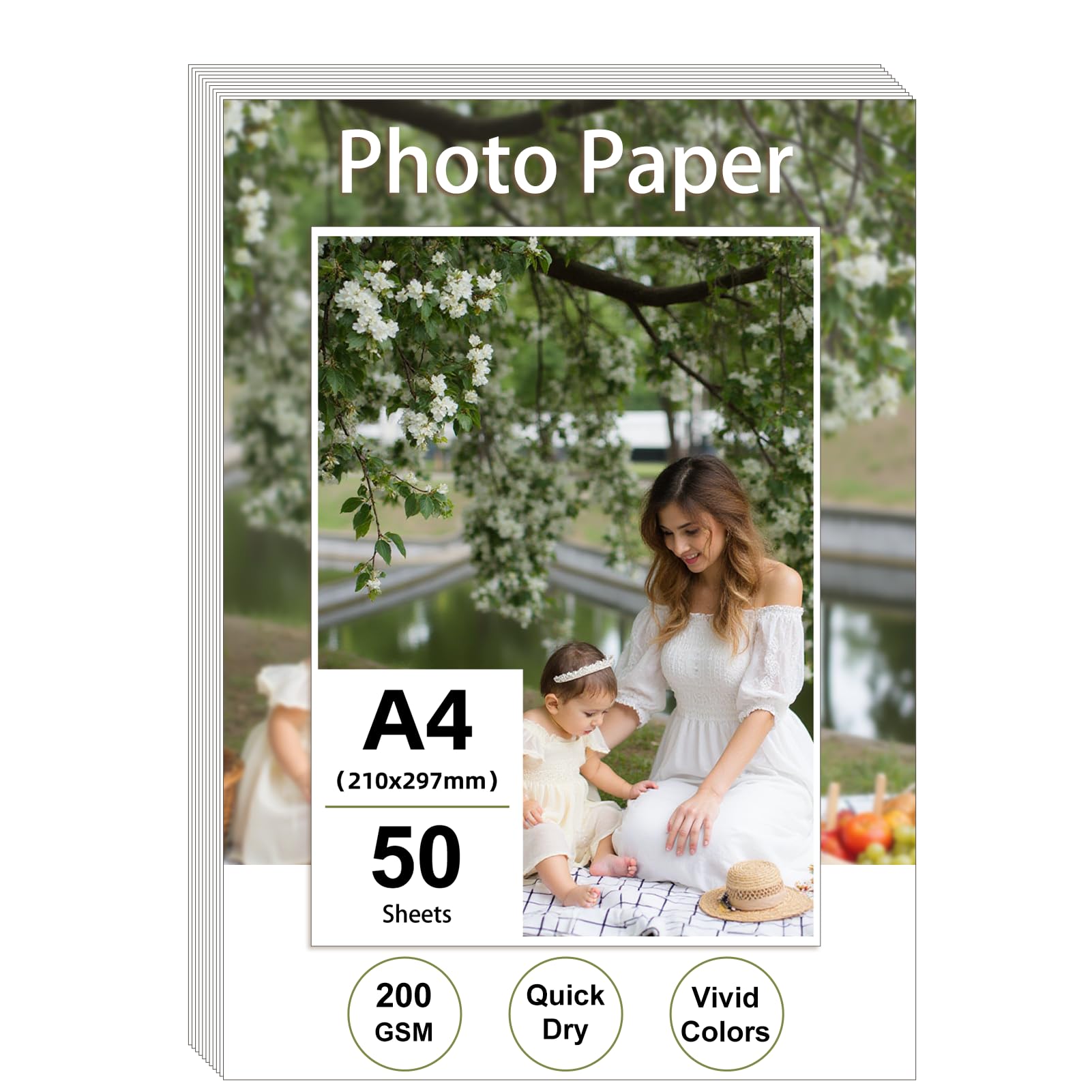 Ditwis 50 Sheets A4 Photo Paper – 200 GSM Premium Glossy Printer Paper (210 x 297mm) for Photos, Certificates & Artwork