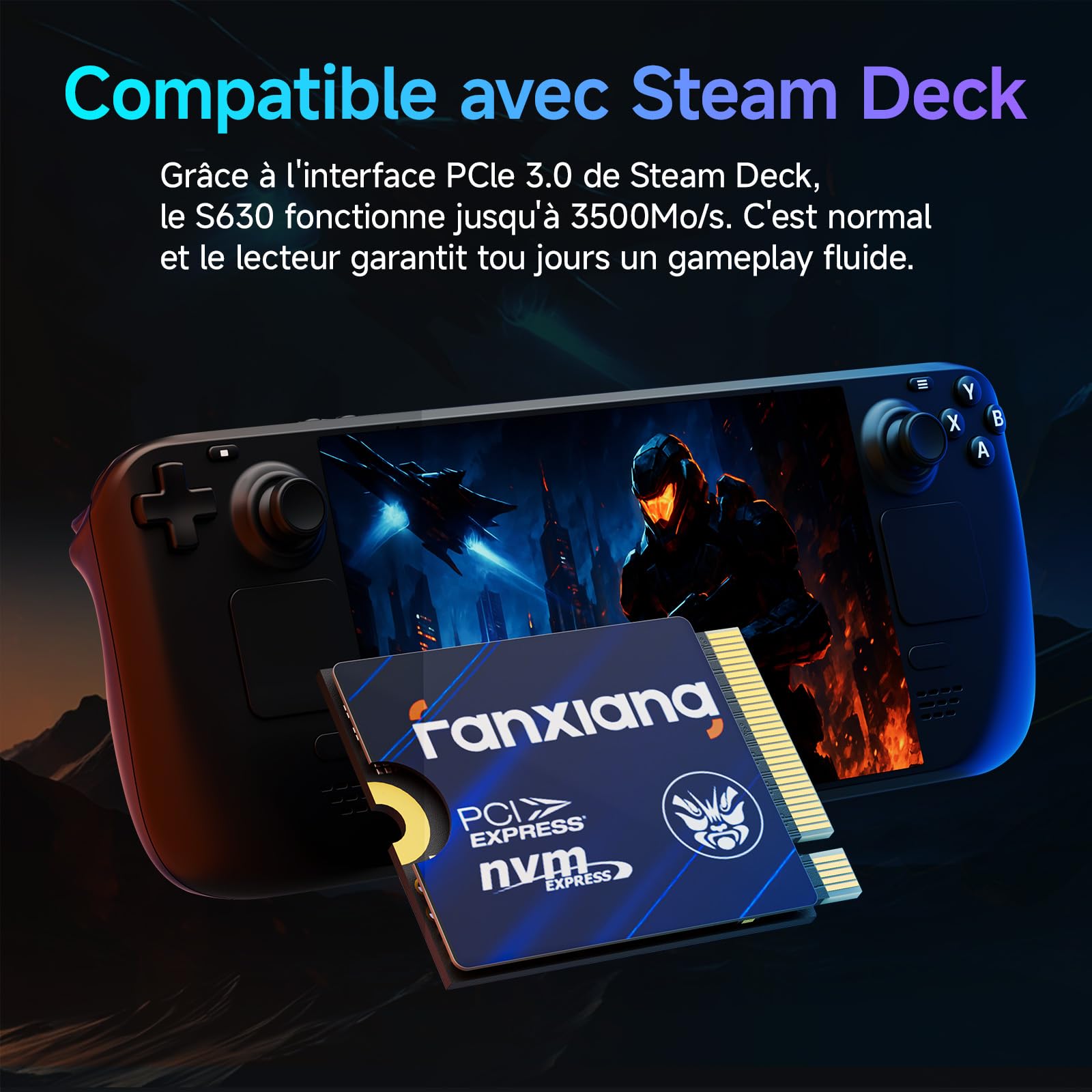 fanxiang S630 2To SSD M.2 2230, NVME M2 PCIe Gen4x4, Jusqu'à 5200Mo/s, pour Rog Ally, Steam Deck, Microsoft Surface Pro, Mini PC, Ultrabook - Disque Dur SSD Interne