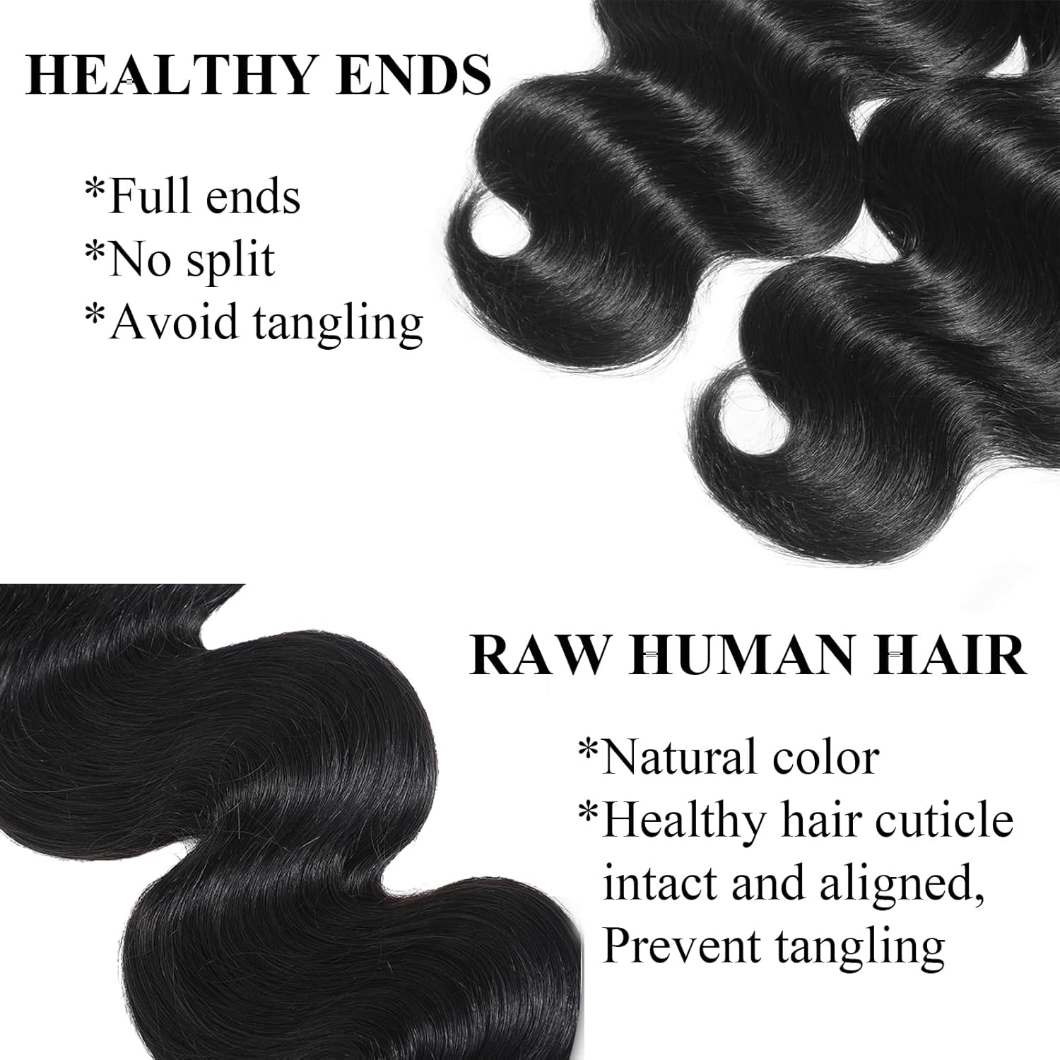 SWEETGIRL Body Wave Bundles Human Hair 18 20 22 Inches Real 16a Cambodian Raw Human Hair Bundles for Quick Weave or Sew in, Intact and Aligned Cuticle Avoid Tangle, Reusable with Triple Lifespan