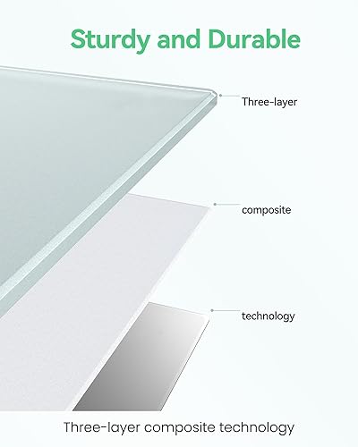 Miniatura 3 de VUSIGN Pizarra de borrado en seco de vidrio para pared, pizarra magnética de borrado en seco de 36 x 48 pulgadas, pizarra blanca grande montada sin