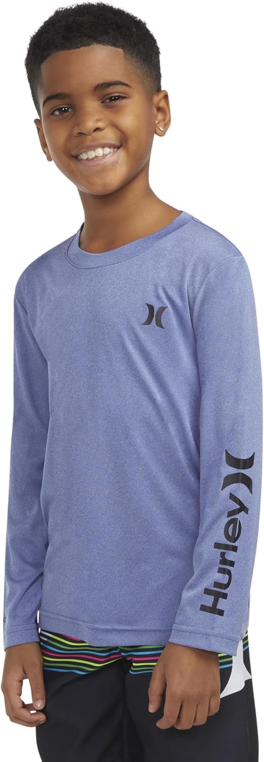 Hurley Boys Long Sleeve UPF 50+ Rash Guard Swim Shirt - Image 2