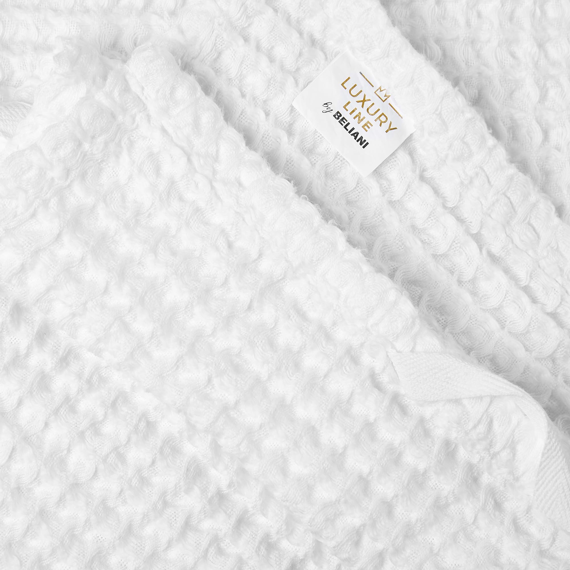Beliani Conjunto de 11 Toallas Toalla de baño y Alfombrilla de baño de algodón Blanco Low Twist para Invitados Areora