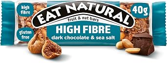 Eat Natural Fruit & Nut Bars - Dark Chocolate with Sea Salt, Peanuts & Almonds - Gluten Free, High Fibre Snacks - Sweet & Salty Treats - Bulk Multipack 12 x 40g