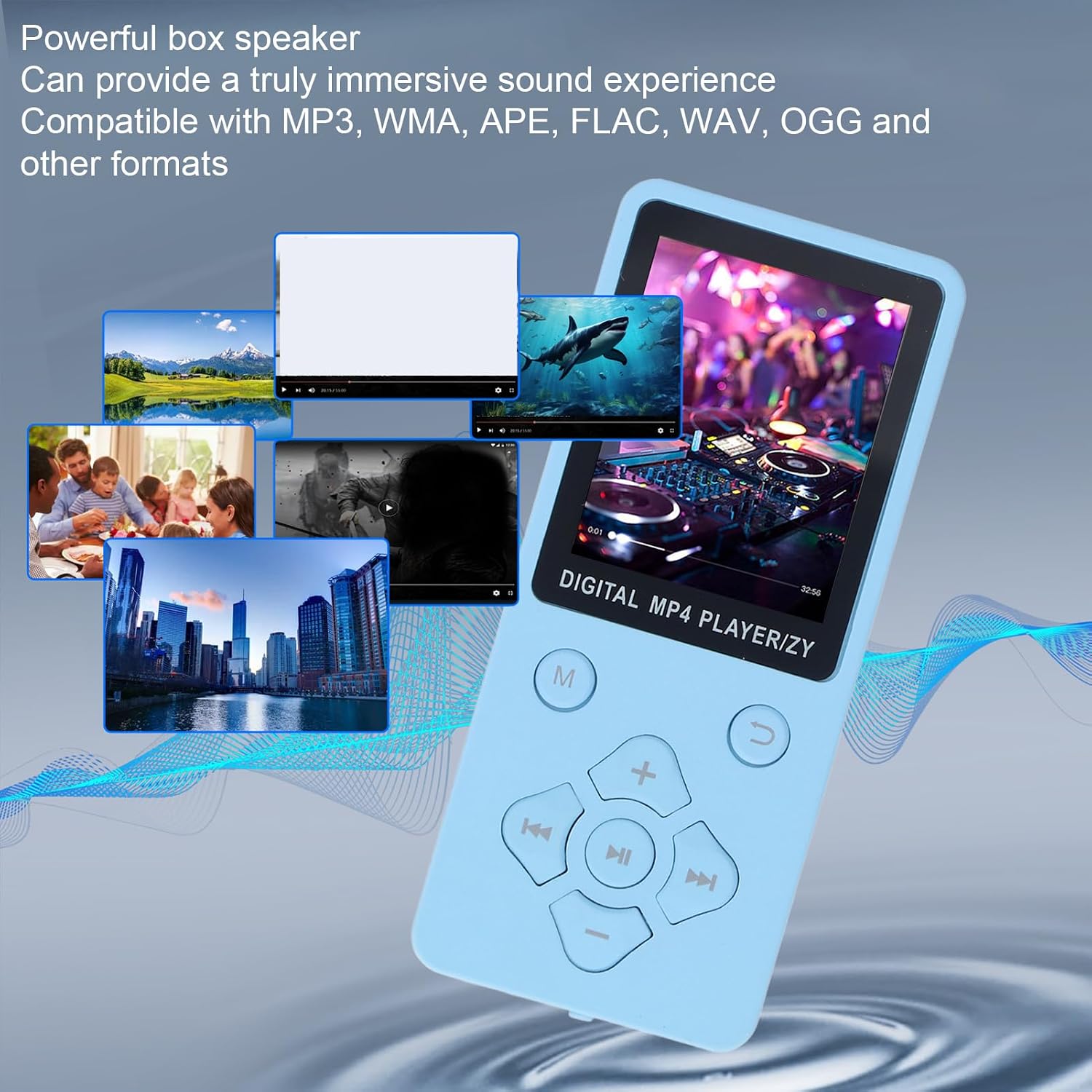 Music Player,Mp3 & Mp4 Player with Bluetooth 5.0 and 1.8 Color Screen Digital Audio Players,HiFi Sound Music Player,Mini Design Ideal for Sport Supports Expanded Up to 128GB