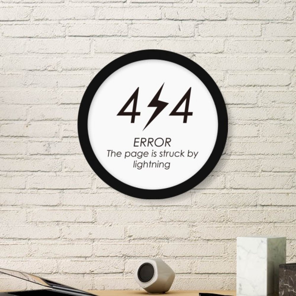 DIYthinker Programmer 404 Error Page by Lightning Round Picture Frame Art Prints of Paintings Home Wall Decal Gift Small Black Small Black