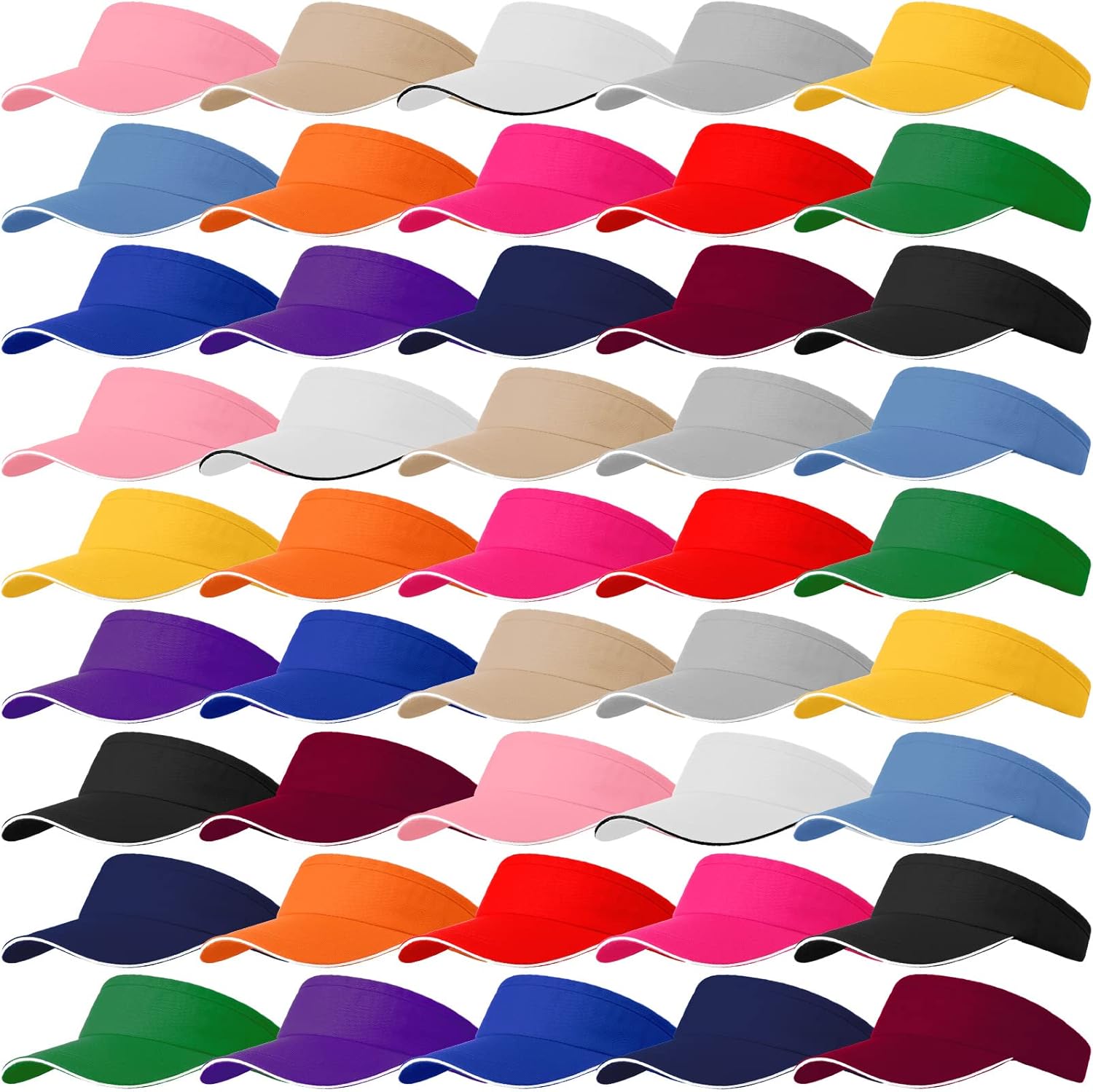 45 Pack Sports Sun Visors Bulk Women Sun Visors Hats Adjustable Summer Golf Visor Caps UV