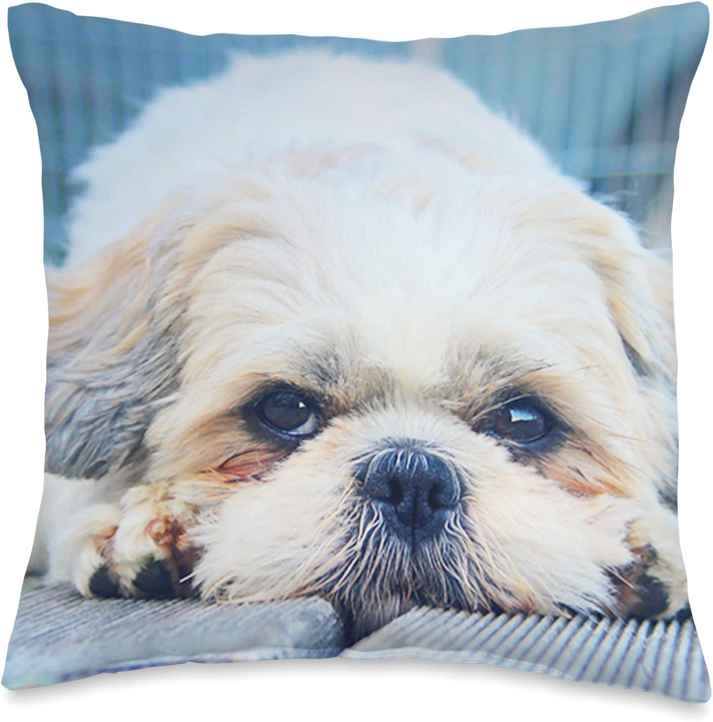 Cute Shih tzu Puppies Christmas Gift Idea Decorative Pillow Throw Pillow