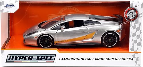 Miniatura 2 de Jada Toys Hyper-Spec 124 Lamborghini Gallardo Superleggera - Coche fundido a presión, color plateado, juguetes para niños y adultos