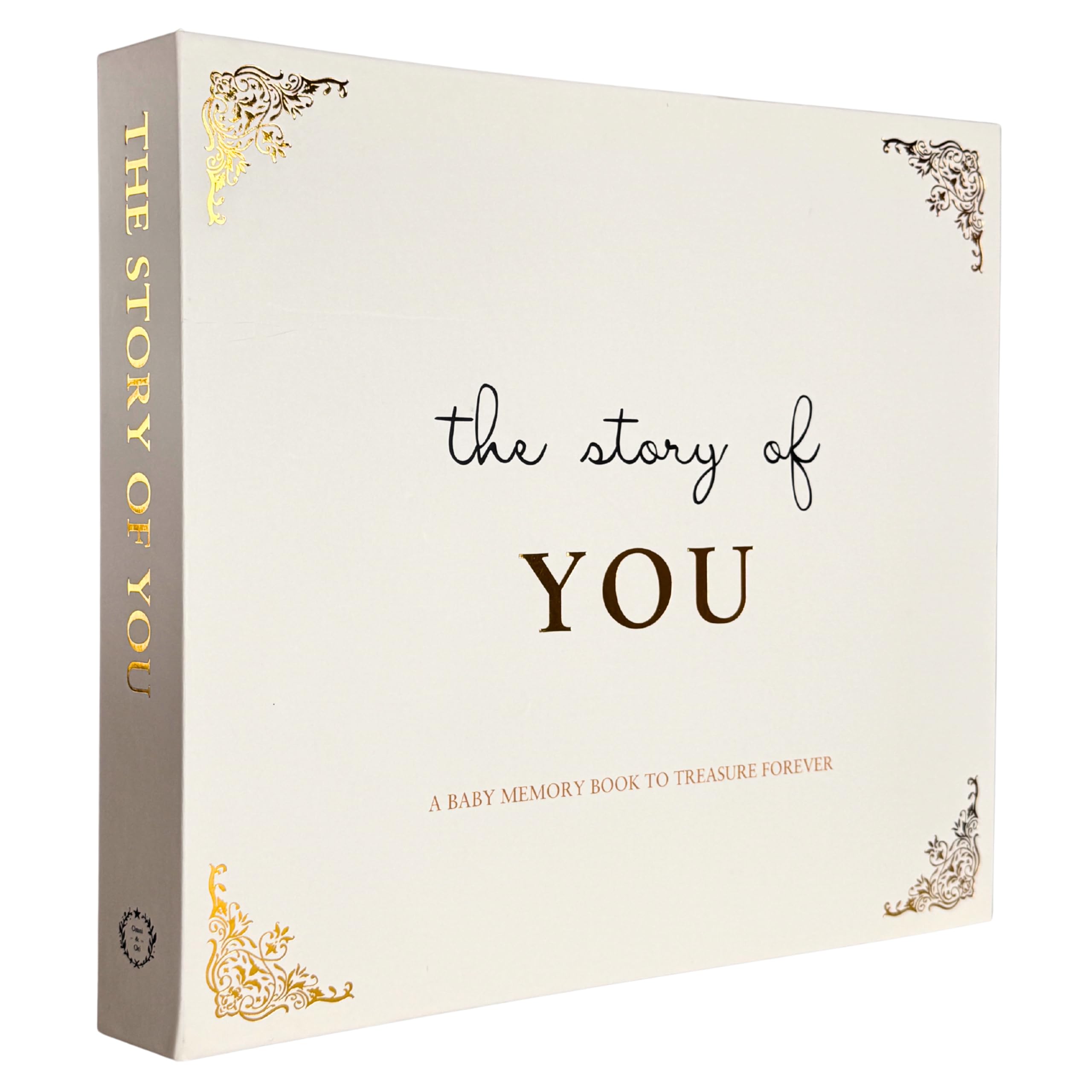 Inspirational Baby Journal & Memory Book Keepsake, Cream & Gold Luxury Design, 172 Pages for 4x6 & 5x7 Photos