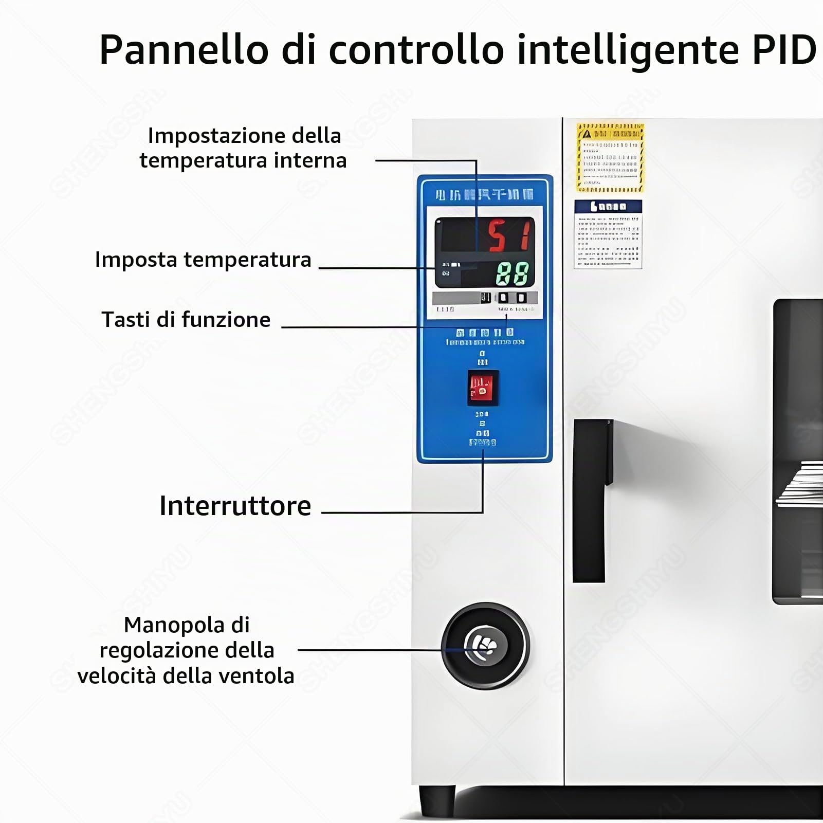 Forno Elettrico da Laboratorio,Forno per Trattamento Termico,Forno di Essiccazione a Convezione d'Aria,Temperatura Massima 300°C,Temperatura Costante per Essiccazione in Piccoli Lotti 16L