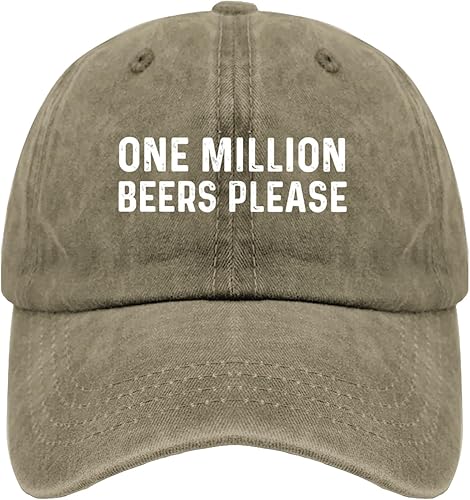 Sombrero de béisbol con texto en inglés "One Million Beers Please Hat", regalos divertidos para mujeres