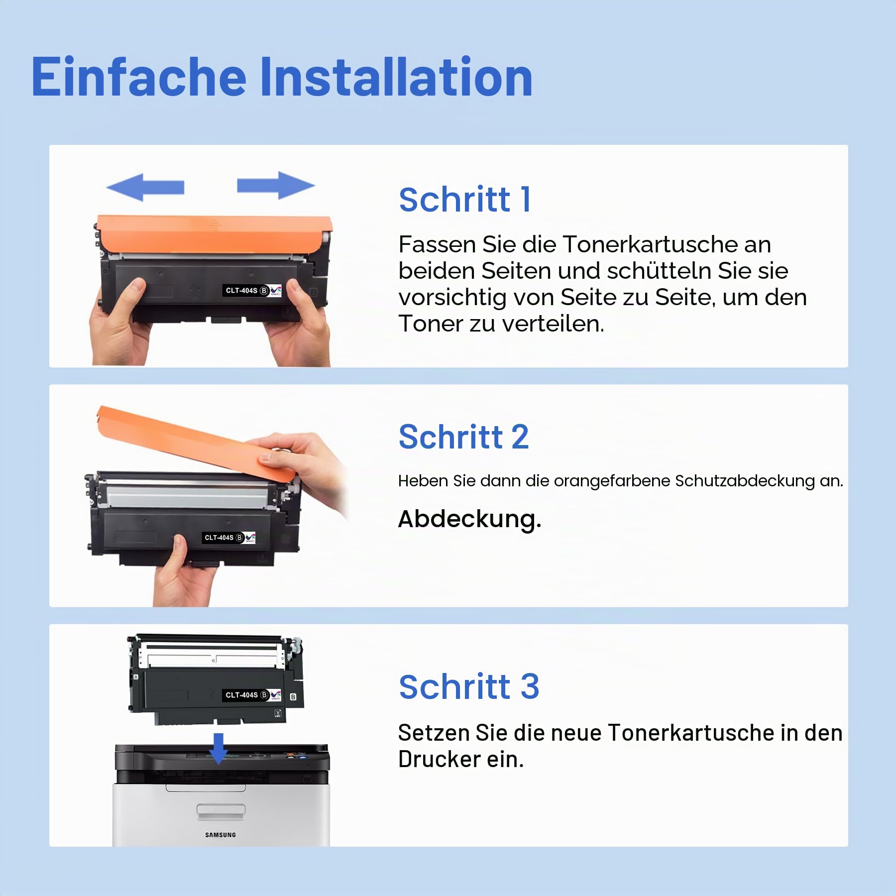 ONLYU Tonerkartusche kompatibel mit Samsung CLT-P404C CLT P404C 404 404S für Samsung Xpress SL C480W C483W C430W C480FW C48X C480 C430 CLT-K404S CLT-Y404S (Schwarz, Cyan, Gelb, Magenta, Packung mit 4