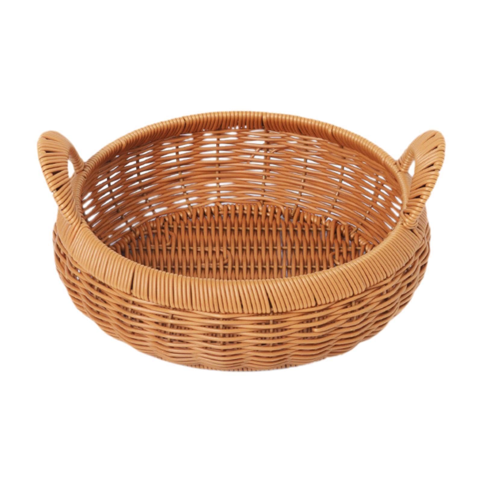 Yixannx Brown Multifunctional Storage Basket Vintage Home Decor Handwoven Offers Practical Solutions And Aesthetic Appeal To Any Room Candy Snack Holder Basket, 25X8cm