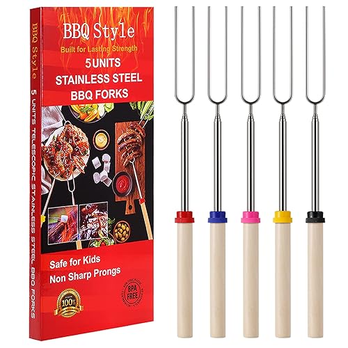 Marshmallow Roasting Sticks, Telescoping Smores Sticks for Open Fire Pit,