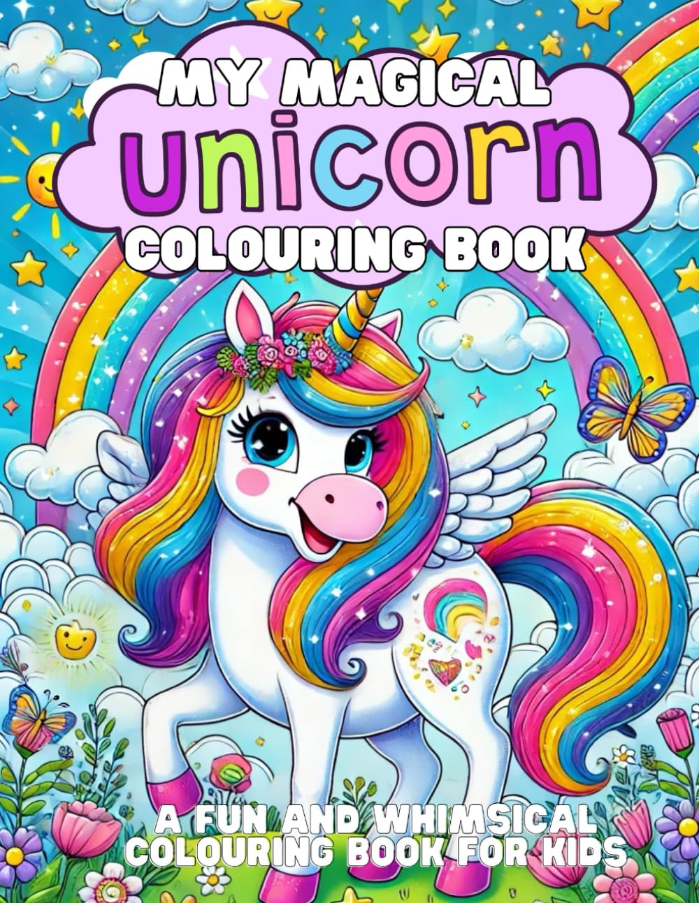 Magical Unicorn Colouring Book for Kids: 50 Whimsical and Fun Colouring Pages for Hours of Creativity!