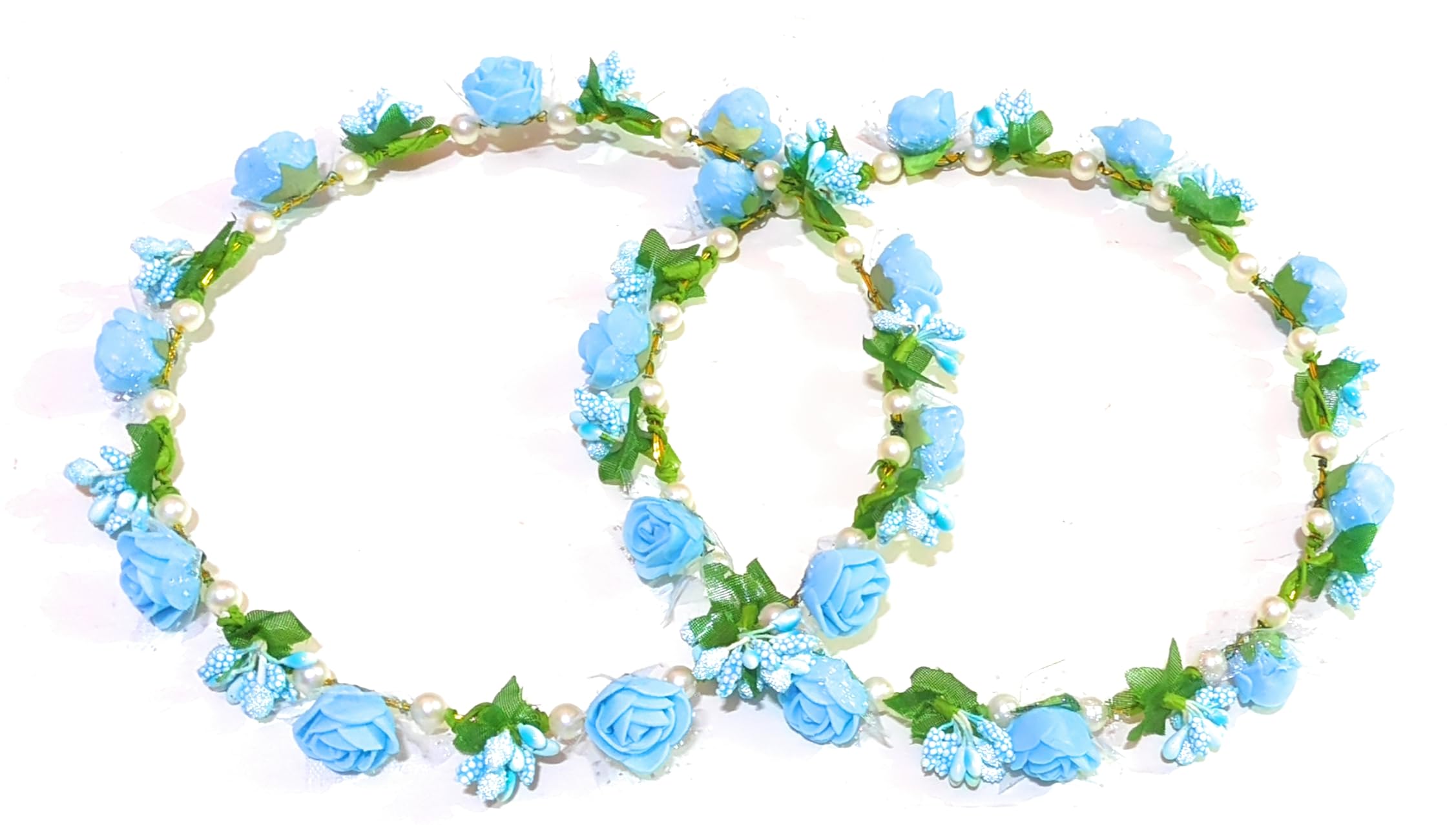2PCS Artificial Rose Pollen Leaf Flower Crown, Floral Bridal Tiara | Handcrafted Tiaras for Weddings, Parties and all Special Events-image-47