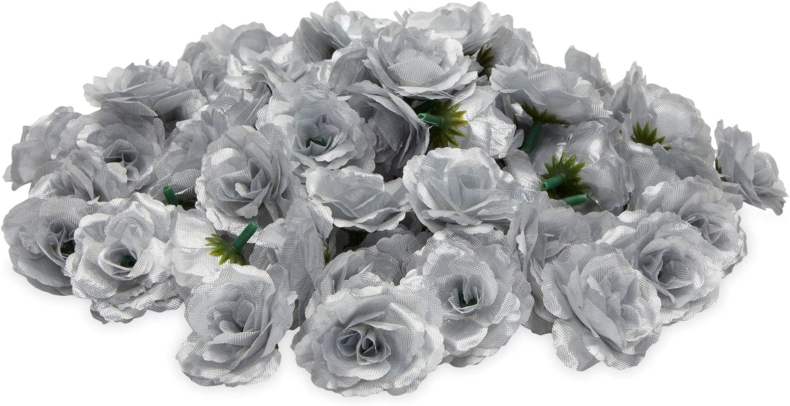 Mini Silver Silk Artificial Flower Heads for Crafts, Decorations (2 in, 75 Pack)  SBYURE Artificial Silk Leaf,200 Pieces Artificial Leaves Faux Wired Single Leaf for Flower DIY Home Decorative Bouquet Wreaths Wedding Decor Christmas Decorations (Silver)  Eternal Blossom Silk Rose Flower Head, 20PCS for Hat Clothes Album Decoration, Wedding Decoration (Silver)  12PCS Glittery Silver Poinsettia Christmas Poinsettia Flowers Artificial Christmas Flowers with Clips and Stems for Xmas New Year Wedding Party Wreath Stairs Window Garland Fireplace Decor (Silver)