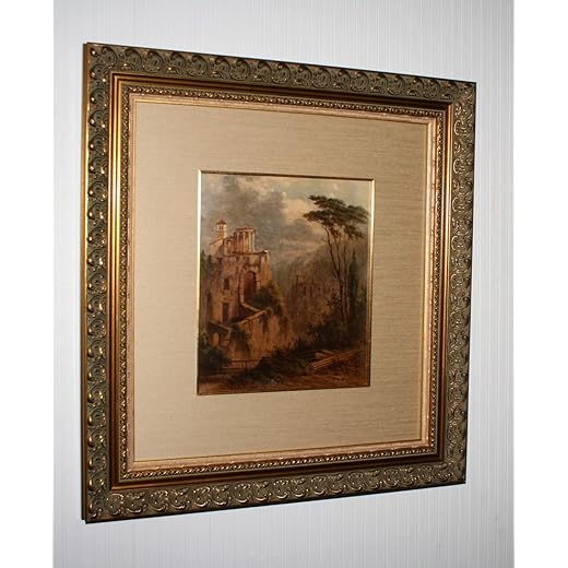 150 year old historic, FREDERICK DeBourg RICHARDS signed "Temple of the Sybil" oil painting, authentification and paperworkCOA