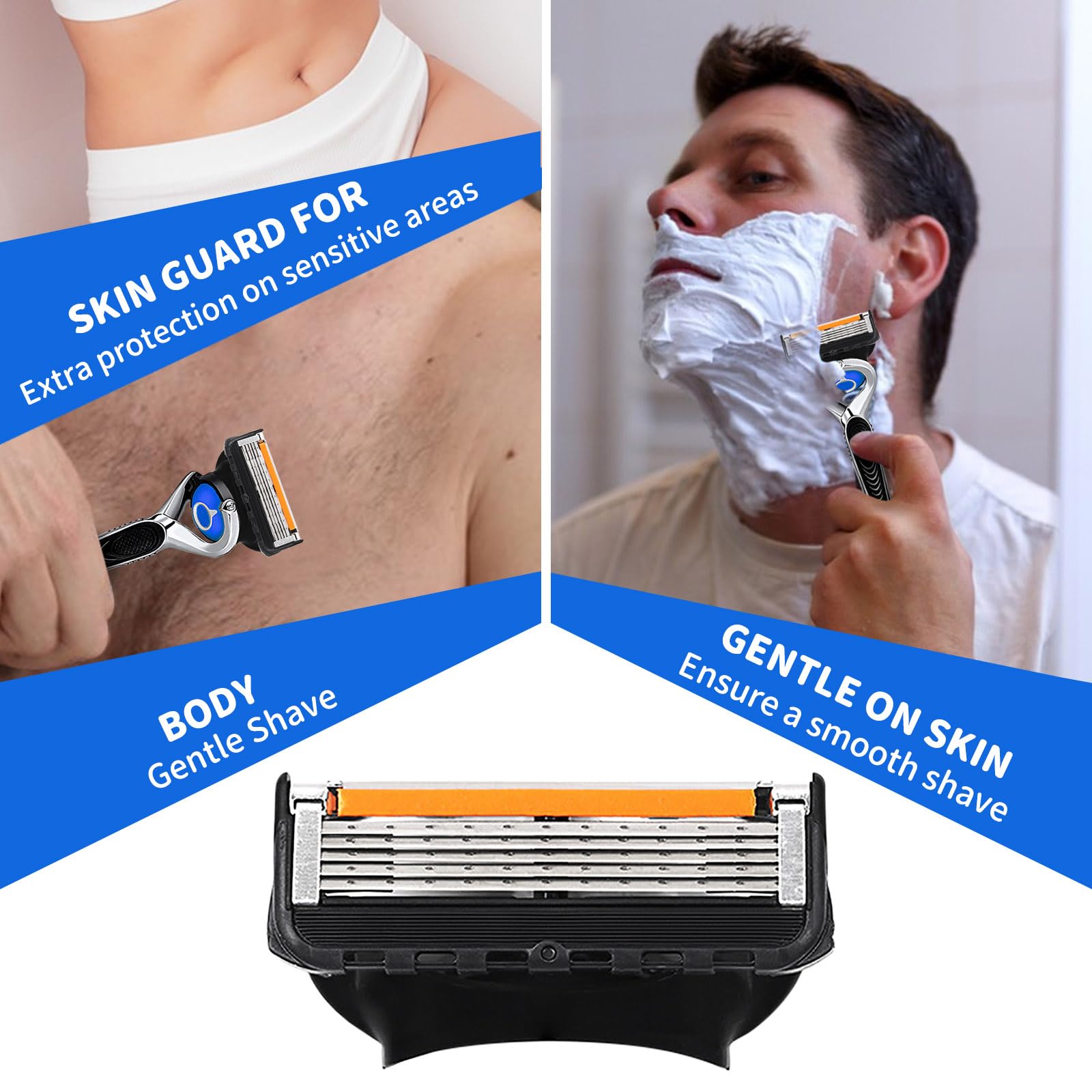 Lamette da uomo ProGlide per rasoio bagnato, 24 lame di ricambio per rasoi bagnati, pacchetti convenienza da 5 lame Fusion, lamette da barba Pro Glide