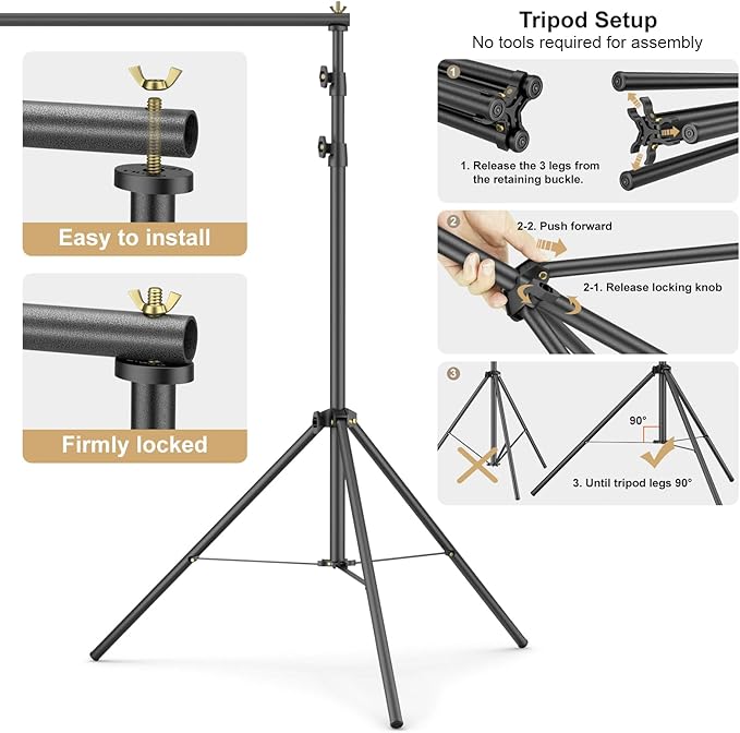 Soporte para Fondos Fotográficos LINCO 10x6.5ft Ajustable con Bolsa miniatura 9