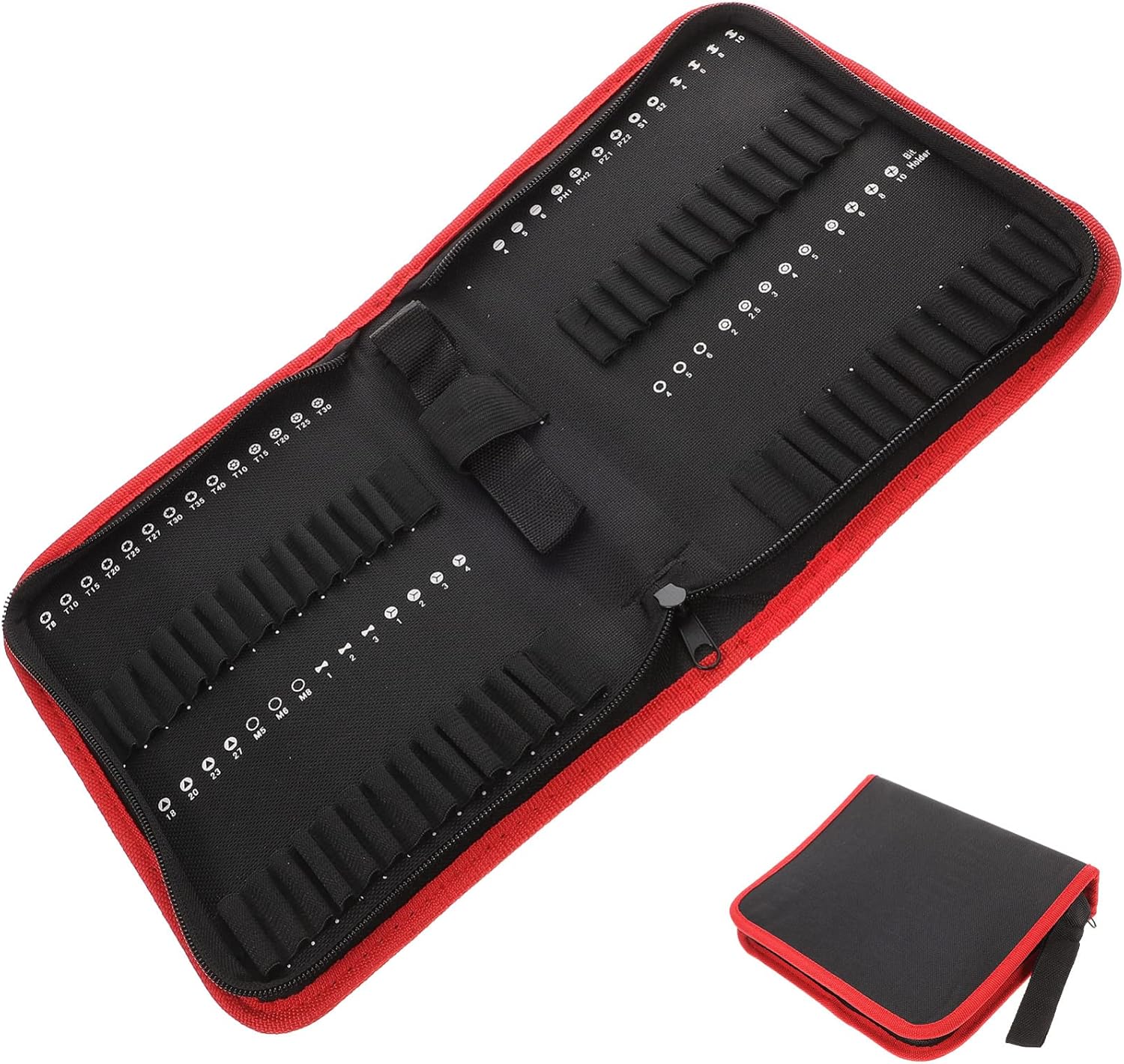 DOITOOL Drill Bit Storage Bag Zipper Bit Tool Pouch Cloth Bit Carrier