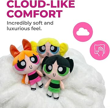 Plush 3 Pcs 22 cm/8inch Plush Doll Bubbles Flower Stuffed Toys Figure Toys Xmas Kids Birthday Gifts,Multi Colored