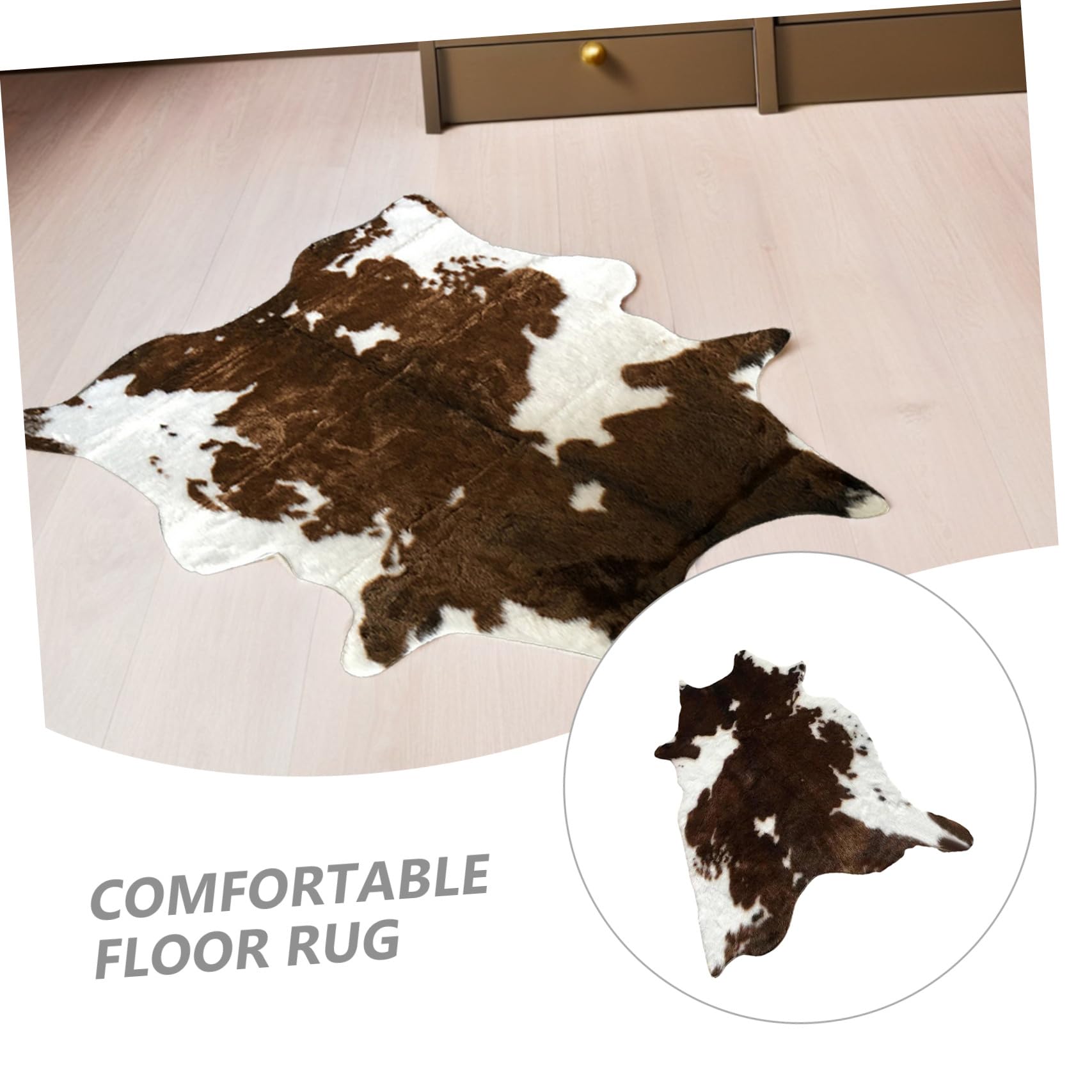 MAGICLULU Tappeto per Camera da Letto Stampa Animale Effetto Mucca Marrone, in Pelle Sintetica, Leggero e Lavabile, per Decorare la Casa e Riscaldare gli Ambienti