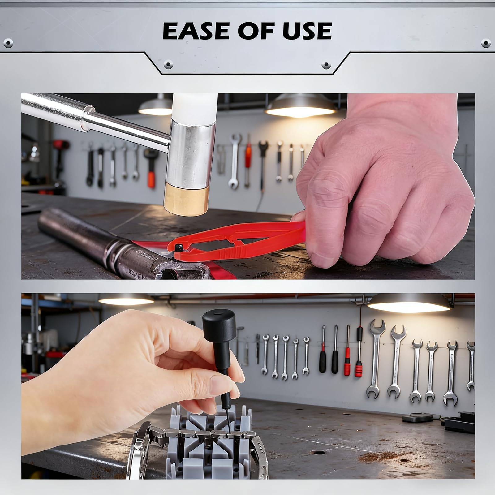 25-Piece Steel Roll Pin Punch Set with Hammer and Bench Block N9694