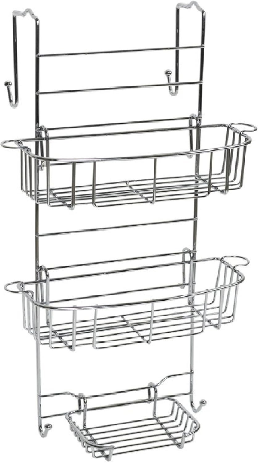 Zenna Home RustResistant OverTheShower Door Caddy, Stainless Steel