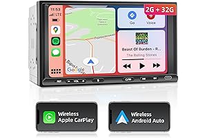 Wireless Double Din Car Stereo Apple CarPlay
