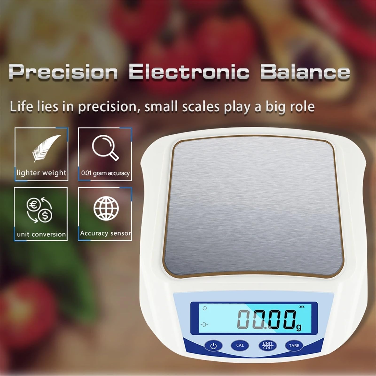 1000g/0.01g Bilancia Elettrica Ad Alta Precisione Portabl Digitale LCD Bilancia Elettrica Bilancia for Gli Alimenti Gioielli In Oro Tè strumenti di pesatura,Giardino,Prato,Interno,Uso esterno