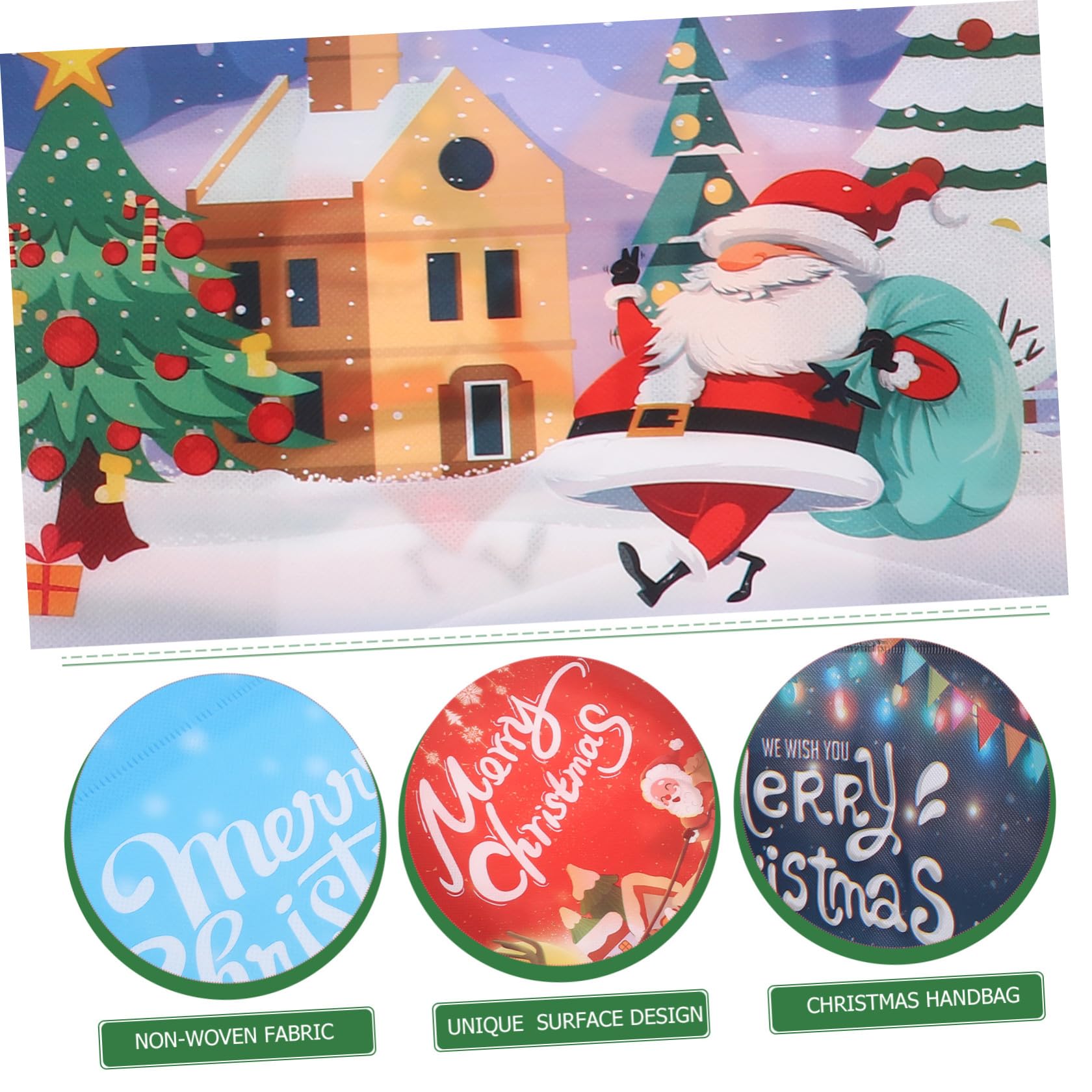 MAGICLULU 30 Bolsas Navideñas No Tejidas Reutilizables de Tela Spunbond, Plegables y Fáciles de Limpiar para Compras Diarias y Viajes Varios Estilos