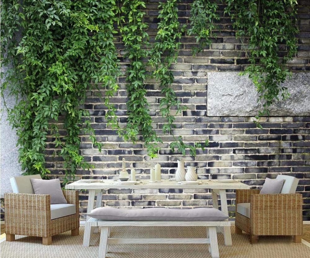 Papier peint 3D briques fleurs pour masquer les imperfections de mur salon chambre