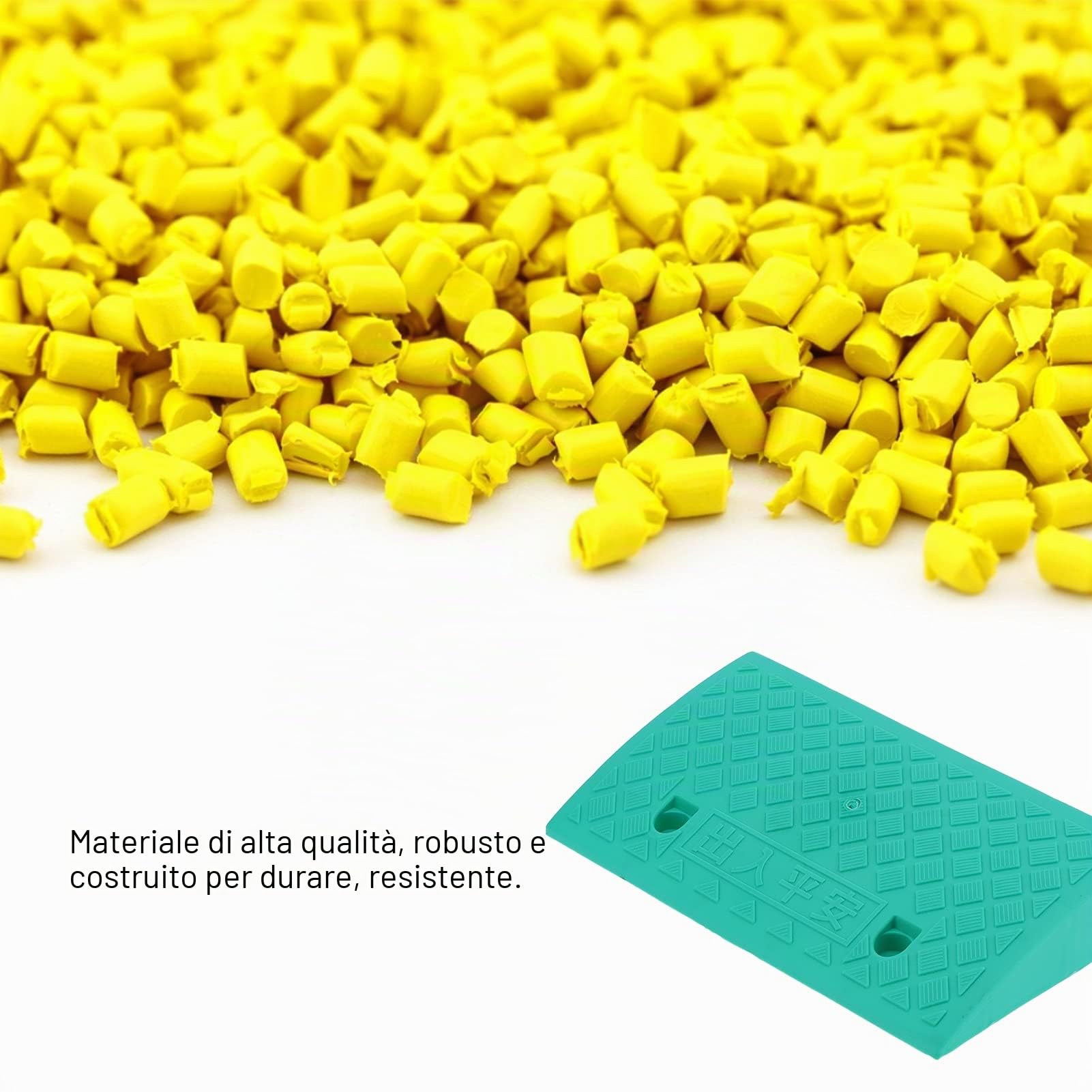 Rampa per auto CHICIRIS, verde, PP, 49.5x26.7x9 cm, 1480 g, 2000 kg, per marciapiedi, garage, carico e casa