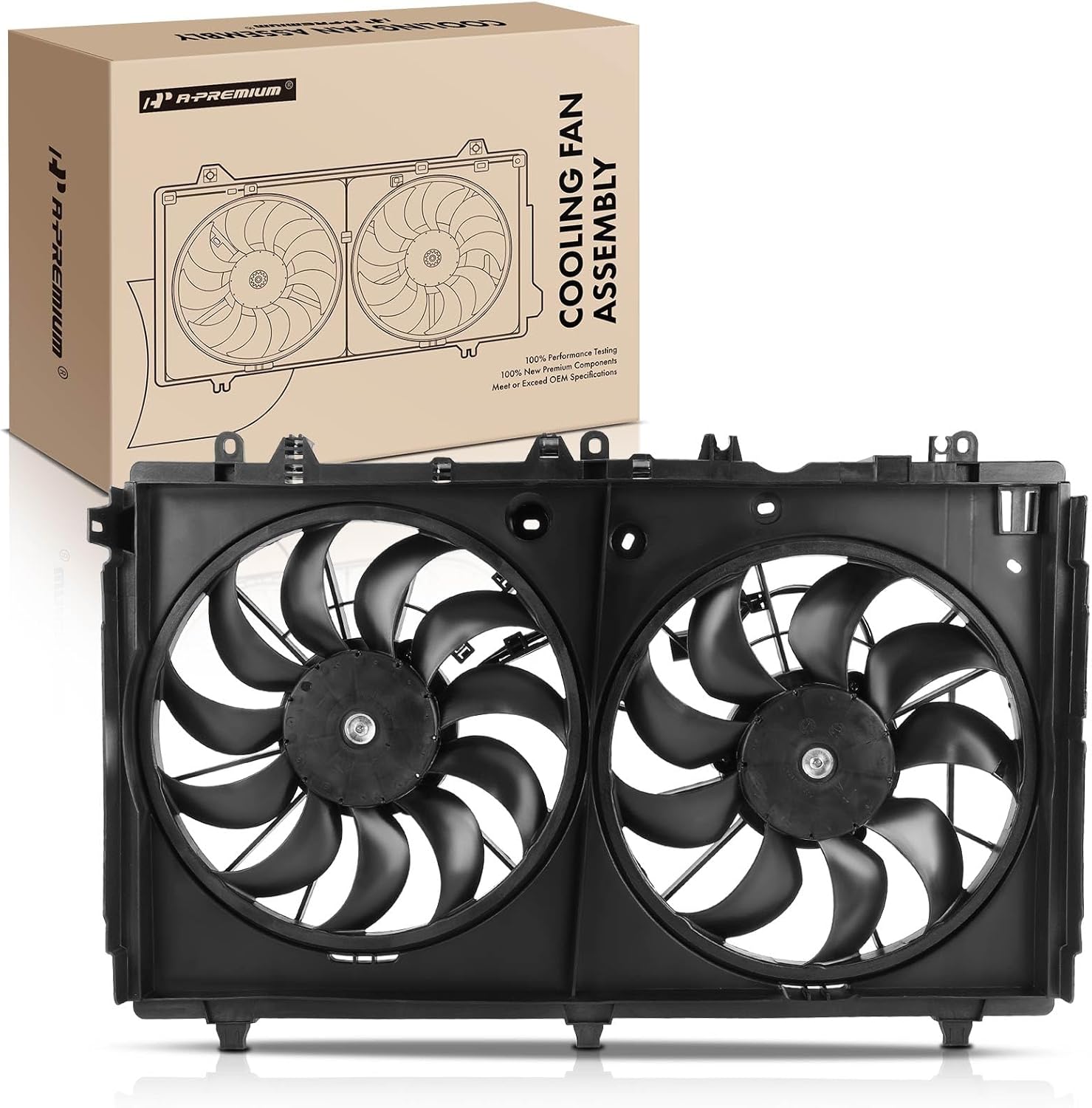 A-Premium Dual Engine Radiator Cooling Fan Assembly for Mitsubishi Eclipse Cross 1.5L