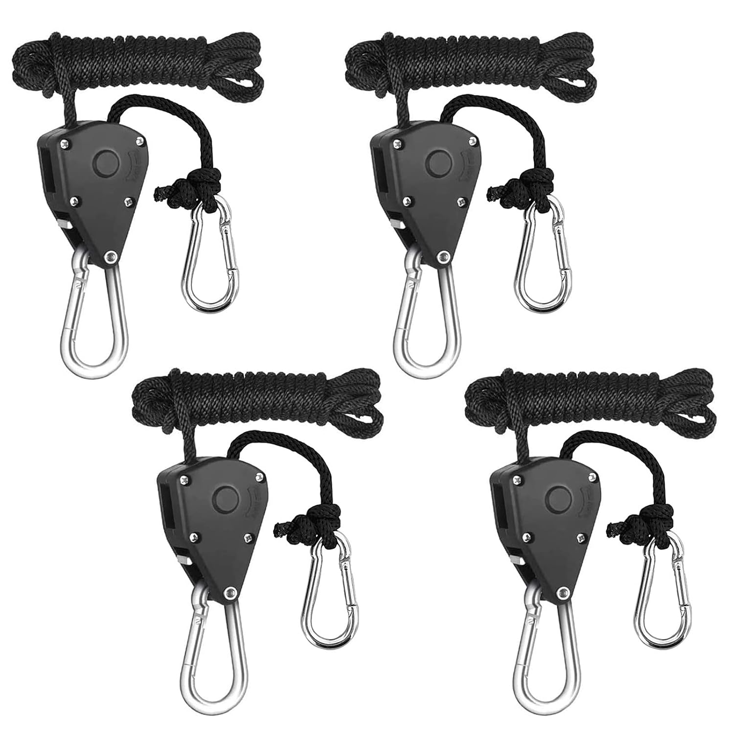 4pcs Pulley Ratchets Heavy Duty Rope Clip Hanger Adjustable Lifting