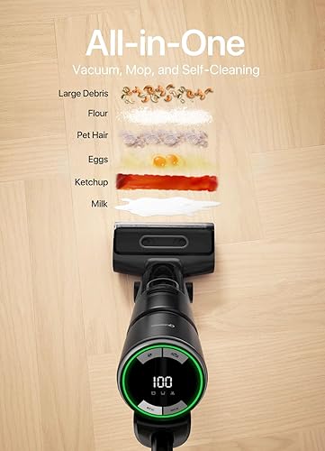 Miniatura 2 de Qualelec Q12 MAX - Aspiradora y trapeador portátil todo en uno, inteligente, inalámbrico, largo tiempo de funcionamiento, limpiador ligero para