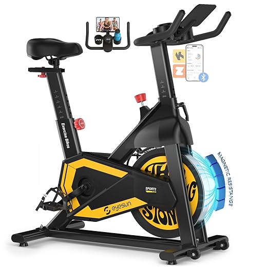 Exercise Bikes for Home,Indoor Cycling Bike with Adjustable Magnetic,Brake Pad Resistance Silent Belt Drive,330lbs Weight Capacity &Upgraded Version Seat for Home Cardio&Weight Loss