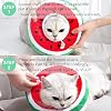 Cat Recovery Soft Collar for Wound Healing Cute watermelon Adjustable Kittens to Stop Licking.
