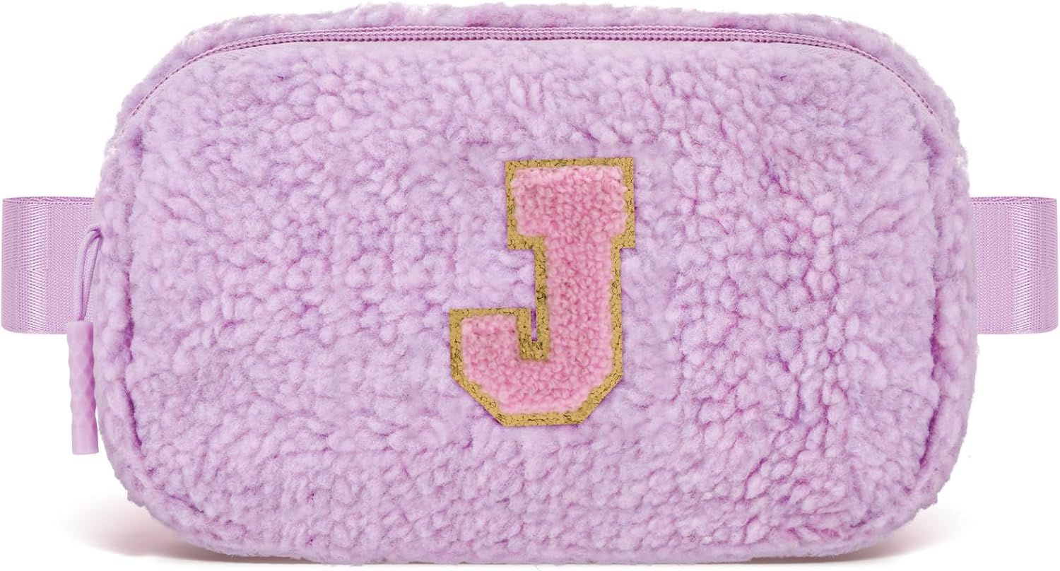Birthday Graduation Gifts for 5 6 7 8 9 10 11 12 13 14 15 16 Year Old Girl,Initials Fanny Pack Crossbody Bag for Girls Kids,Trendy Cute Purse Stuff - J,Lavender