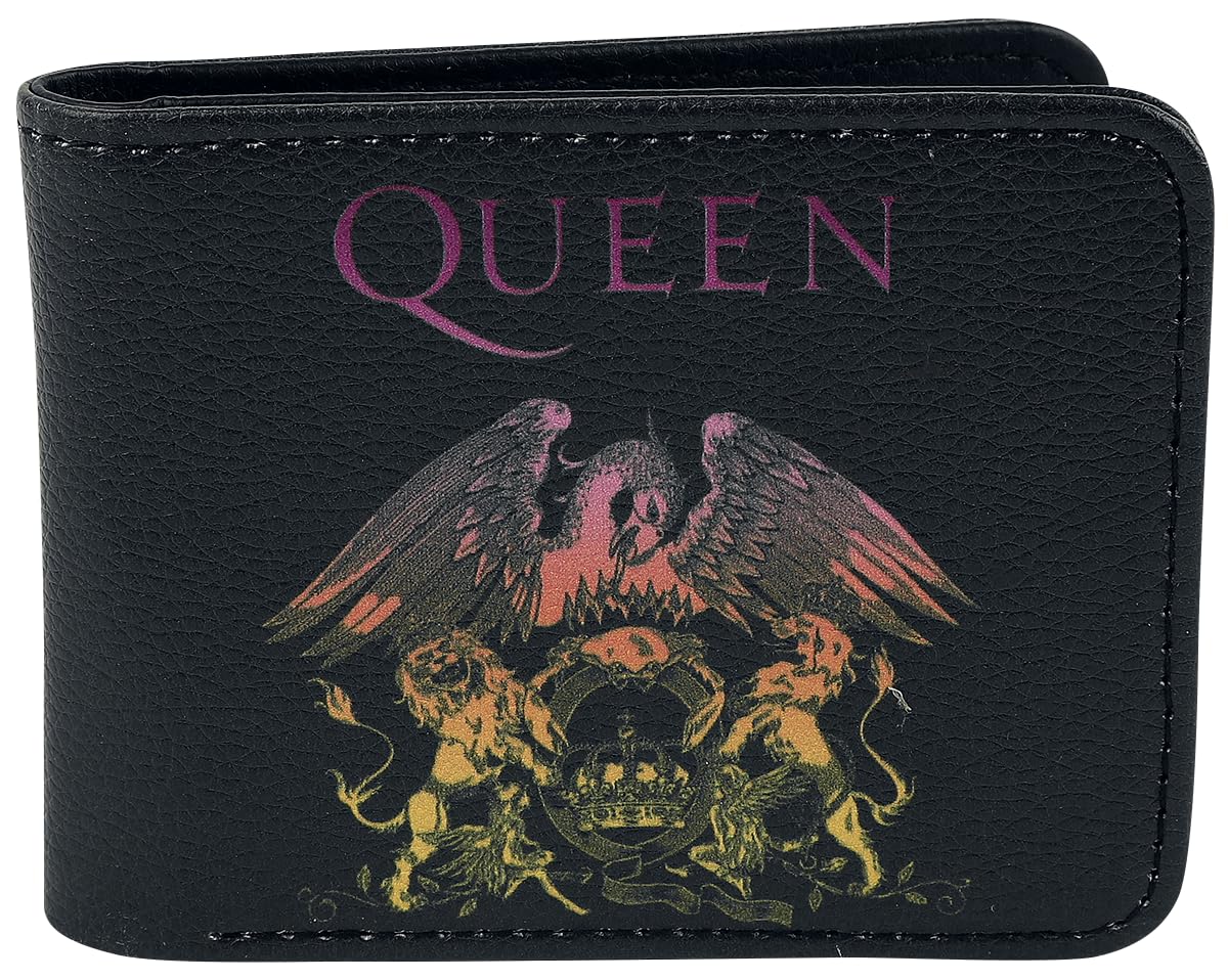 Rocksax Madness Bi-Fold Wallet – Logo Design, Black PU Leather, 10x11cm, With Coin Zip Pocket & 5 Card Slots