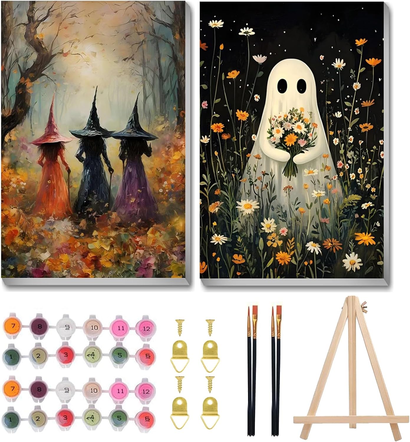Halloween Paint by Numbers with Frame, Paint by Numbers for Adults 8x12 in
