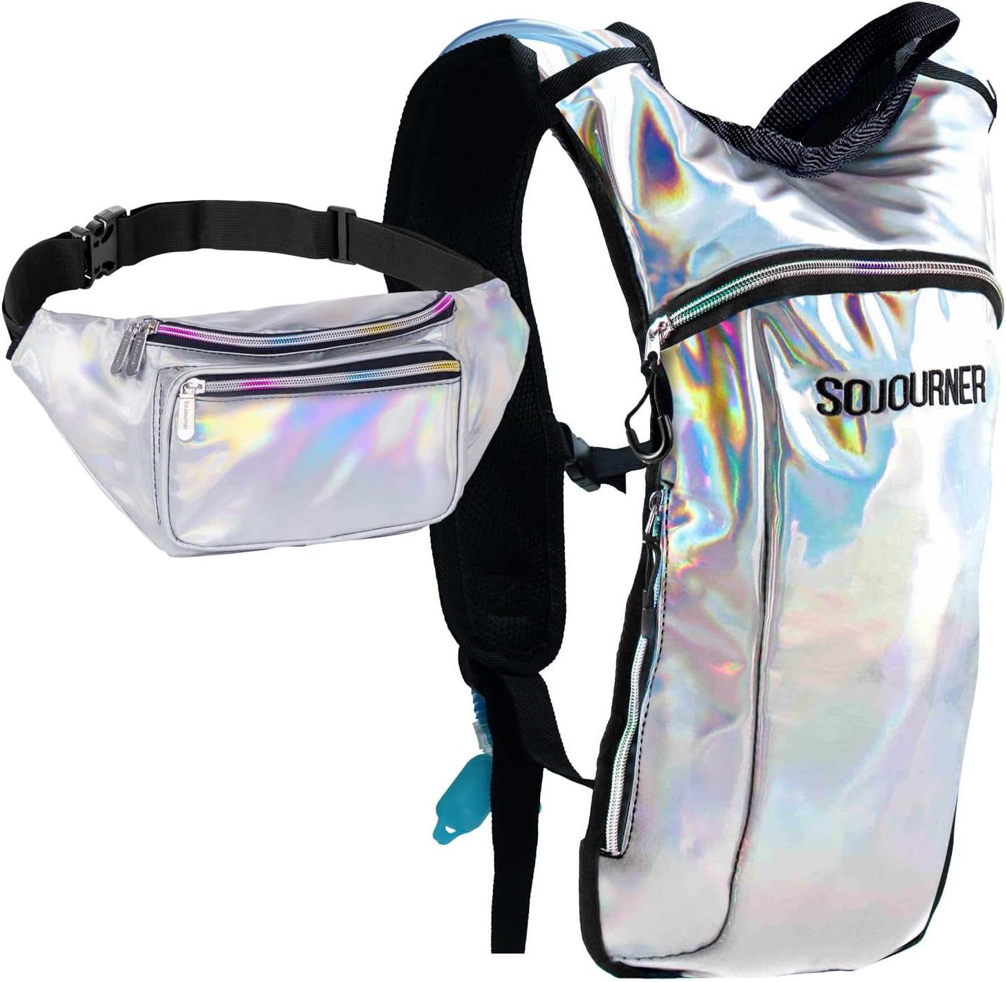 Holo Silver Small hyration Pack Bundle with Fanny Pack