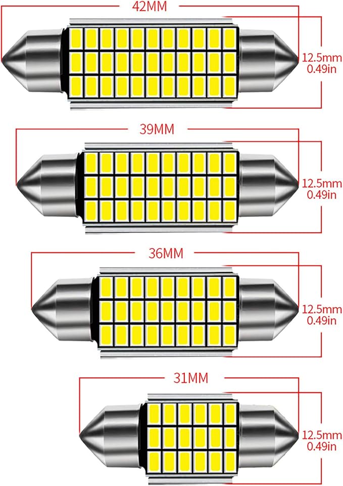 C5W 6418 LED Bulbs 36mm Xenon White Canbus, Pack de 4 miniatura 5