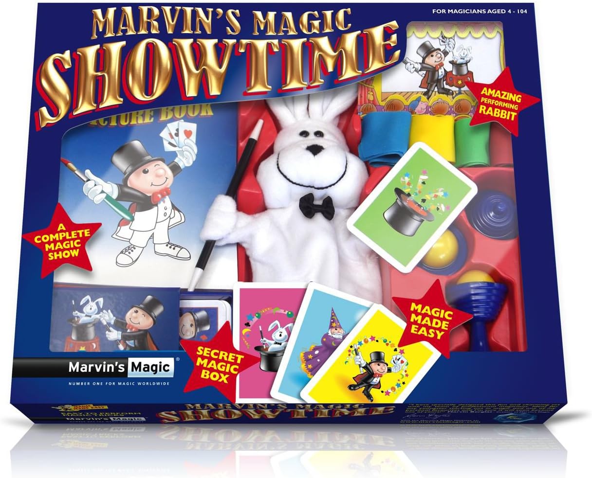 Marvin's Magic - Showtime Complete Magic Show | Amazing Magic Trick Set For Kids | Includes Amazing Performing Rabbit | Suitable for Age 4+ : Toys & Games