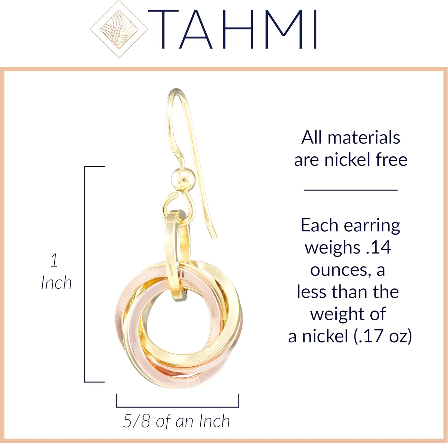 Classy Everyday 14K Yellow and Rose Gold-Filled Classic Love Knot Flat Circle Dangle Earrings Elegant Jewelry Jewelry Gift for Her - Image 3