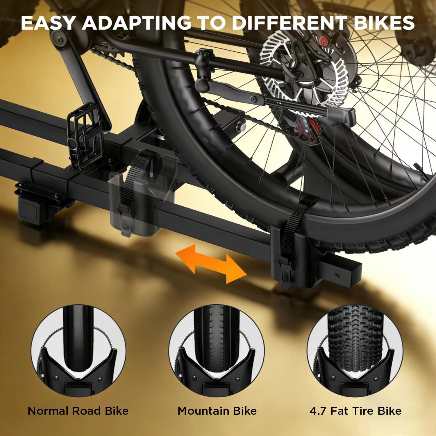 TANX Bike Racks for Ebikes,Fat Tire Bike Rack for Tow Hitch 2-Bike, Smart Tilting Platform for Standard E-Bikes, Fits 2-Inch Receiver