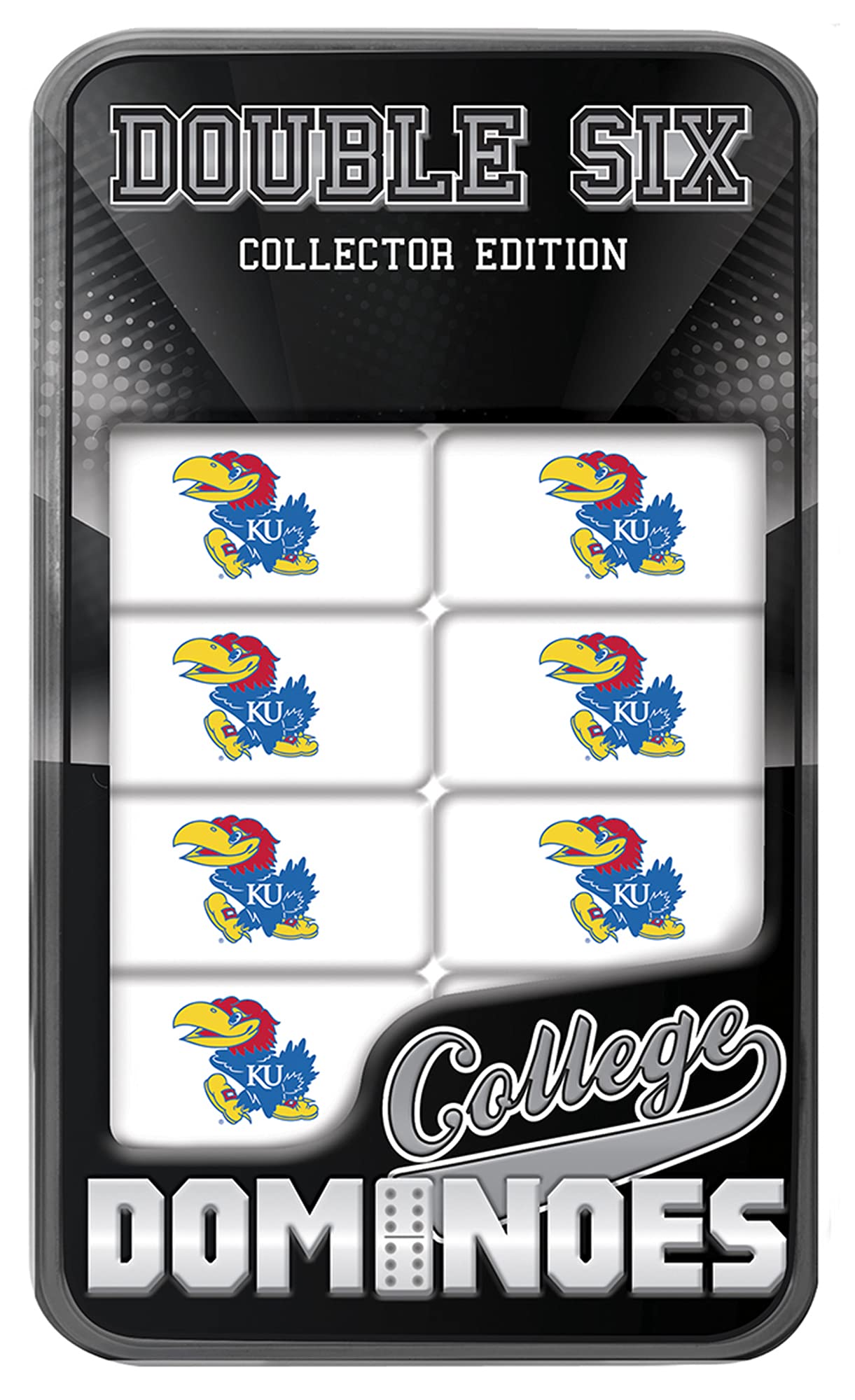 MasterPieces Game Day - NCAA Kansas Jayhawks - 28 Piece Team Logo Double Six Domino Set