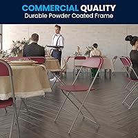 Vista 7 de Hercules Series Plastic Folding Chair Red - 10 Pack 650LB Weight Capacity Comfortable Event Chair-Lightweight Folding Chair