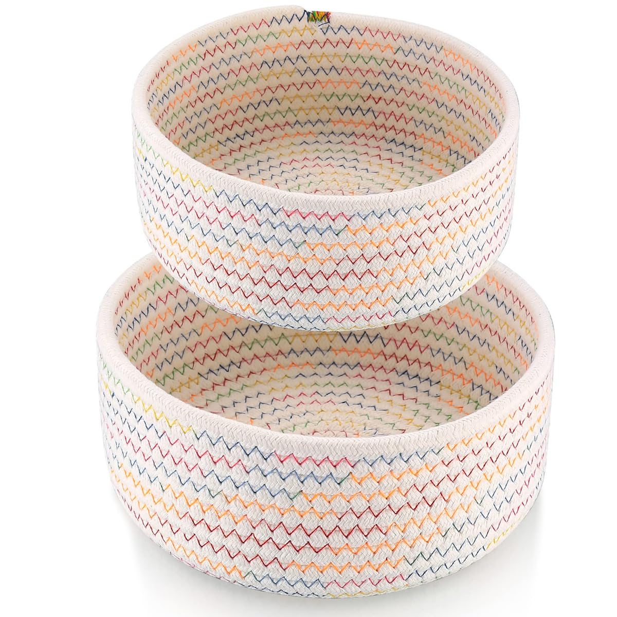 Panier de rangement tissés corde coton Sarini pour placard chambre salle de bain